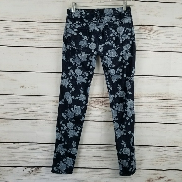 AEO Floral Rose Jeggings Jeans Leggings EUC - Picture 4 of 6